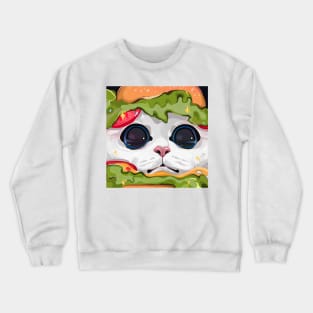 Hamburger Cat Crewneck Sweatshirt